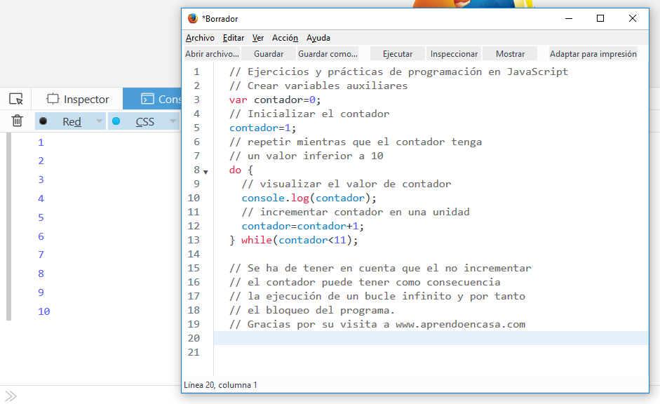 Ejercicios JavaScript - Bucles