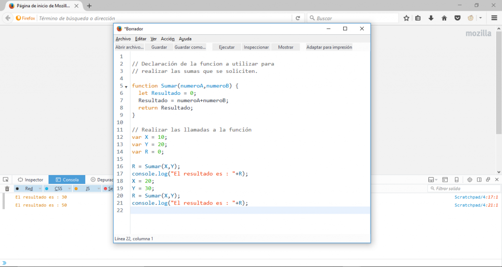 Prácticas JavaScript - gramática del lenguaje