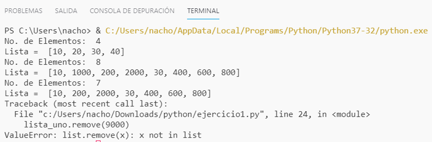Python - Prácticas Listas